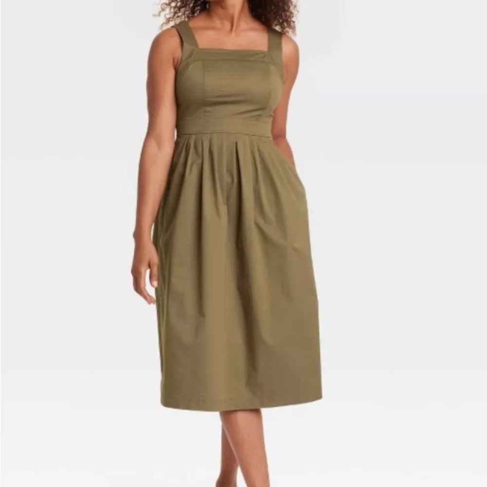 Olive Green Sleeveless Dress
